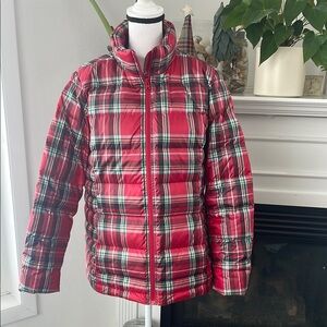 Women’s Red Plaid Puffer Jacket